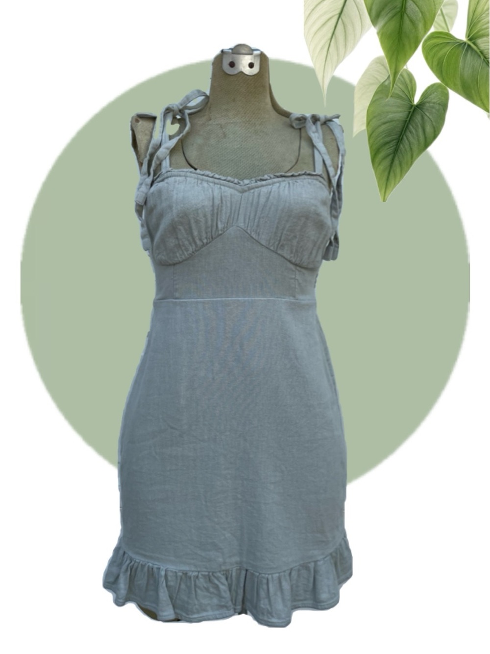 Sage Green Hollister Sweetheart Neckline Mini Dress